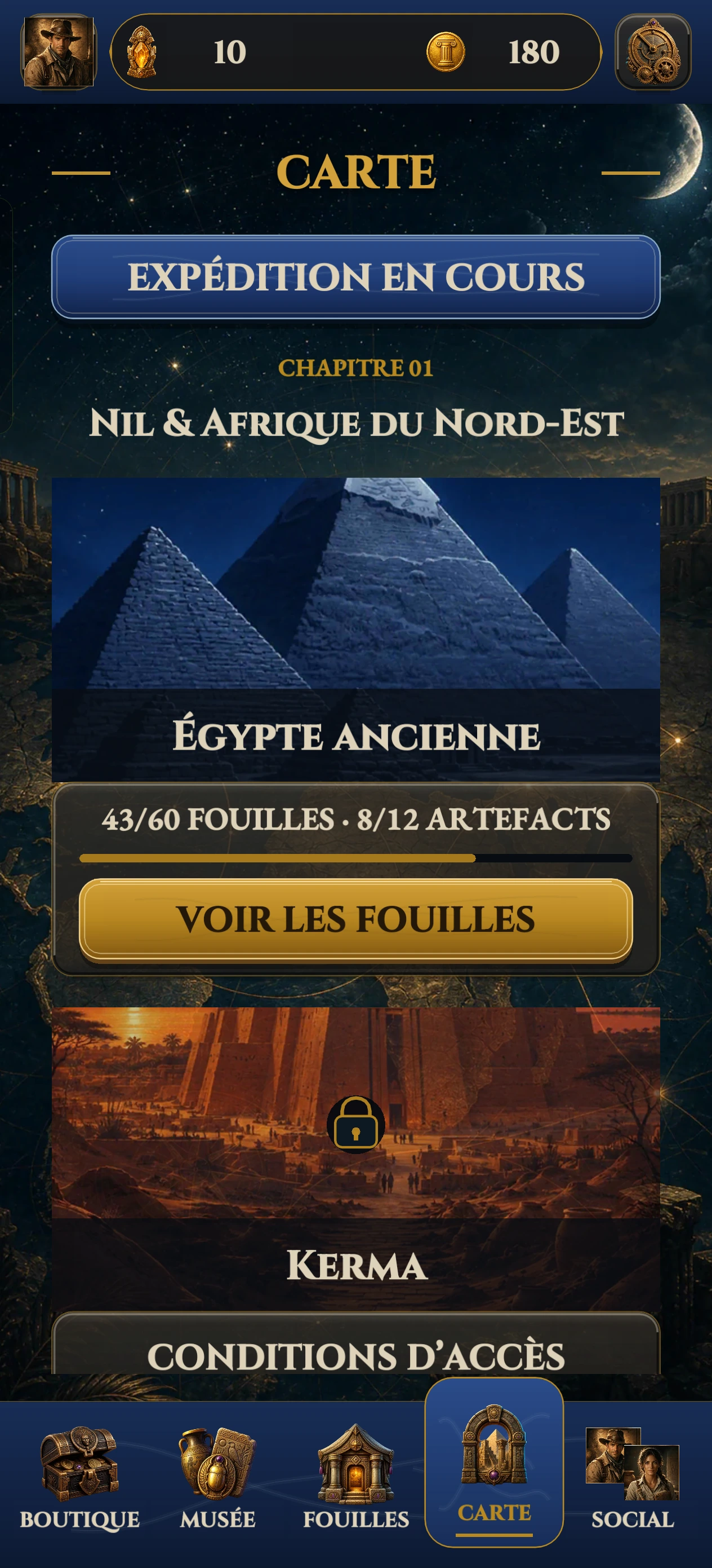 Capture des mondes historiques d'Archaeo Puzzle.